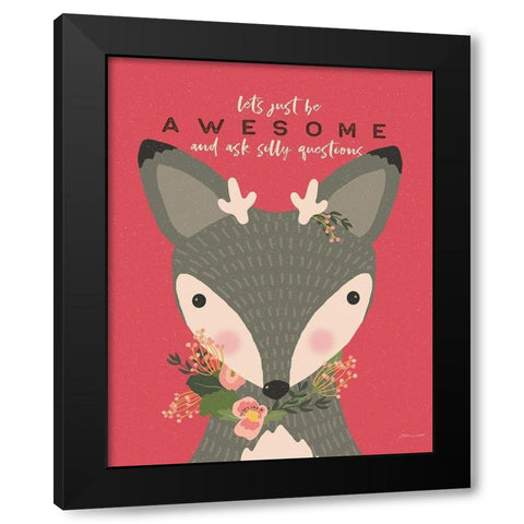 Awesome Deer Black Modern Wood Framed Art Print by Marrott, Stephanie