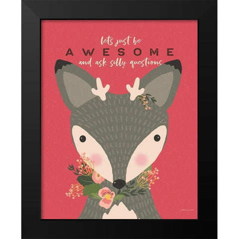 Awesome Deer Black Modern Wood Framed Art Print by Marrott, Stephanie