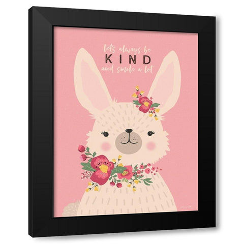 Kind Bunny Black Modern Wood Framed Art Print by Marrott, Stephanie