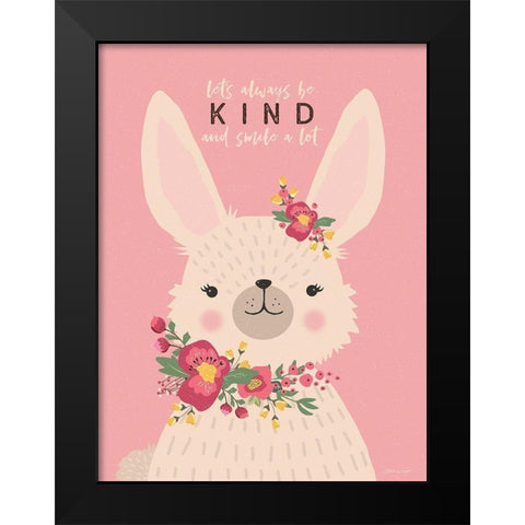 Kind Bunny Black Modern Wood Framed Art Print by Marrott, Stephanie