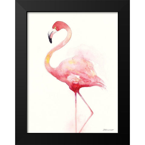 Flamingo I Black Modern Wood Framed Art Print by Marrott, Stephanie