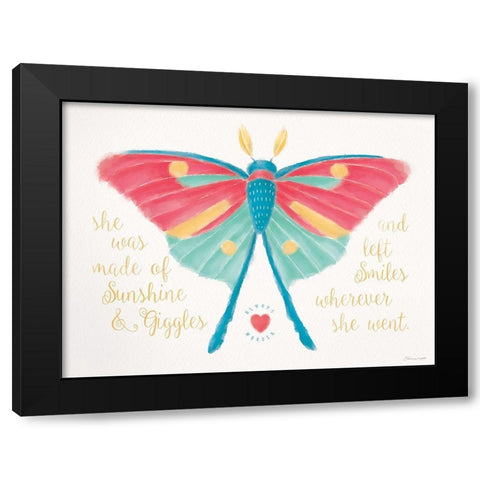 Luna Moth Black Modern Wood Framed Art Print with Double Matting by Marrott, Stephanie