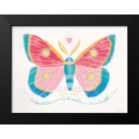 Butterfly Colors Black Modern Wood Framed Art Print by Marrott, Stephanie