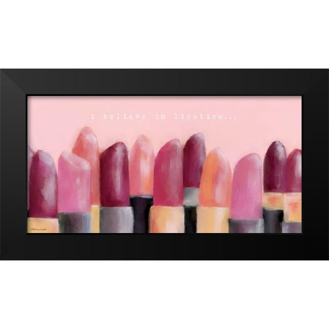 Lipstick Line-Up Black Modern Wood Framed Art Print by Marrott, Stephanie