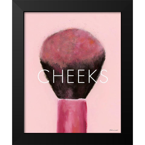 Cheeks Black Modern Wood Framed Art Print by Marrott, Stephanie