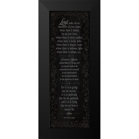 Prayer Of Peace Black Modern Wood Framed Art Print by Marrott, Stephanie