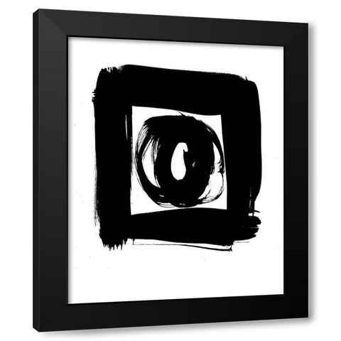 Circle In A Square Black Modern Wood Framed Art Print with Double Matting by Marrott, Stephanie