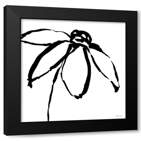 Daisy Black Modern Wood Framed Art Print by Marrott, Stephanie
