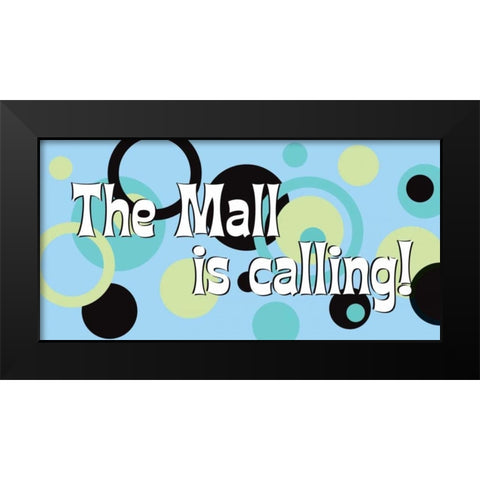 The Mall Is Calling Black Modern Wood Framed Art Print by Marrott, Stephanie