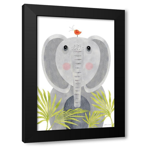 Elephants Black Modern Wood Framed Art Print by Marrott, Stephanie