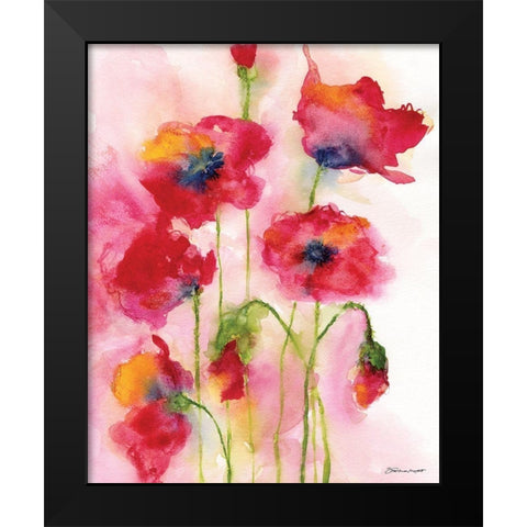 Poppy Impressions I Black Modern Wood Framed Art Print by Marrott, Stephanie