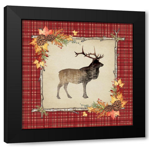 Forest Elk Black Modern Wood Framed Art Print with Double Matting by Marrott, Stephanie