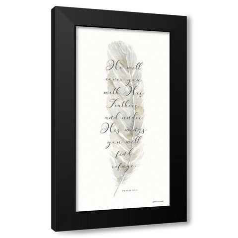 His Wings Black Modern Wood Framed Art Print with Double Matting by Marrott, Stephanie