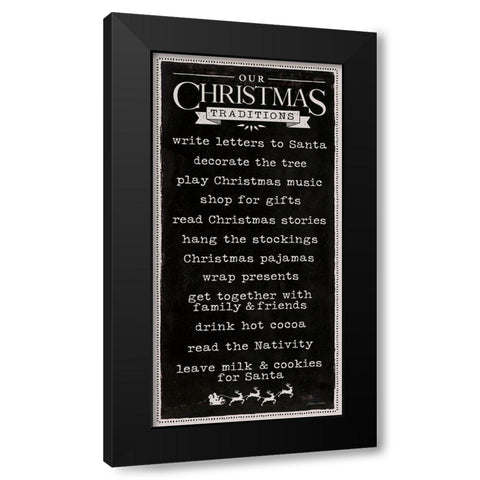 Christmas Traditions Black Modern Wood Framed Art Print by Marrott, Stephanie
