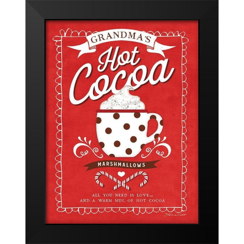 Hot Cocoa Black Modern Wood Framed Art Print by Marrott, Stephanie