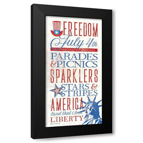 Patriotic Rules Black Modern Wood Framed Art Print by Marrott, Stephanie