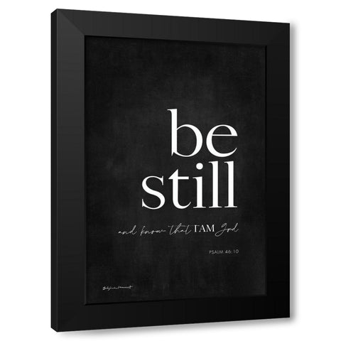Be Still Black Modern Wood Framed Art Print by Marrott, Stephanie