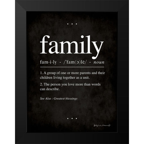 Family In Black Black Modern Wood Framed Art Print by Marrott, Stephanie