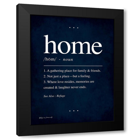 Home In Blue Black Modern Wood Framed Art Print with Double Matting by Marrott, Stephanie