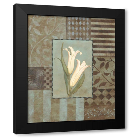 Aqua Calla Lily Black Modern Wood Framed Art Print by Marrott, Stephanie