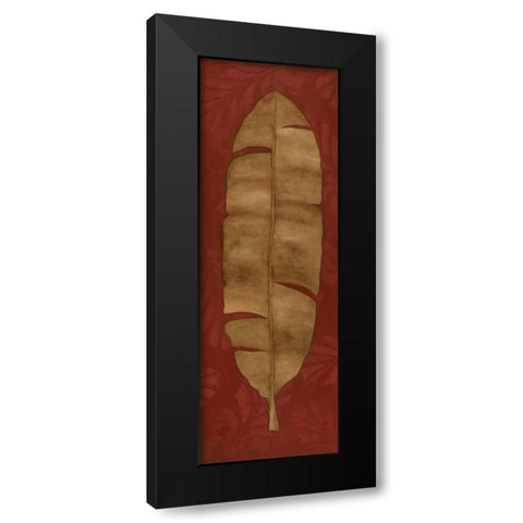 Banana Leaf Black Modern Wood Framed Art Print with Double Matting by Marrott, Stephanie