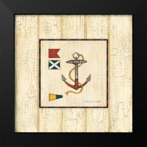 Weathered Anchor Black Modern Wood Framed Art Print by Marrott, Stephanie