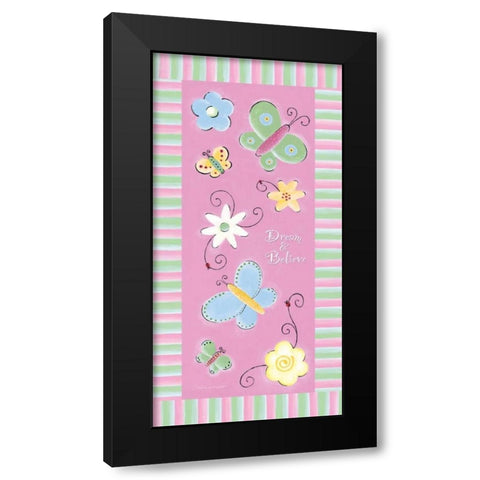 Dream and Believe Black Modern Wood Framed Art Print with Double Matting by Marrott, Stephanie
