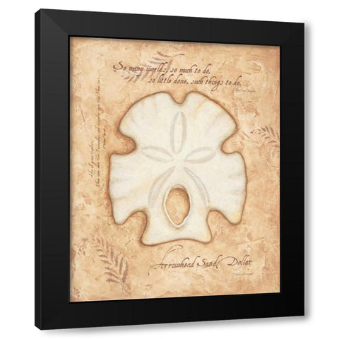Arrowhead Sand Dollar Black Modern Wood Framed Art Print by Marrott, Stephanie