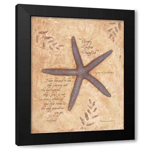 Starfish Black Modern Wood Framed Art Print with Double Matting by Marrott, Stephanie