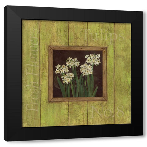 Paper Whites Black Modern Wood Framed Art Print by Marrott, Stephanie
