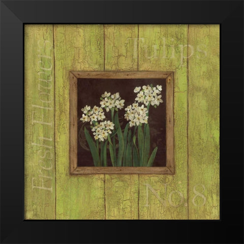 Paper Whites Black Modern Wood Framed Art Print by Marrott, Stephanie