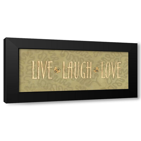 Live Laugh Love Black Modern Wood Framed Art Print by Marrott, Stephanie