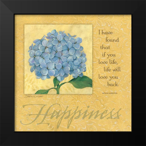 Happiness-Hydrangea Black Modern Wood Framed Art Print by Marrott, Stephanie