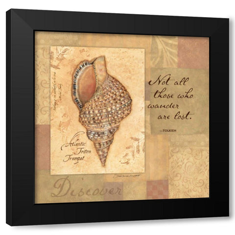Discover Shell Black Modern Wood Framed Art Print with Double Matting by Marrott, Stephanie