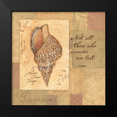 Discover Shell Black Modern Wood Framed Art Print by Marrott, Stephanie