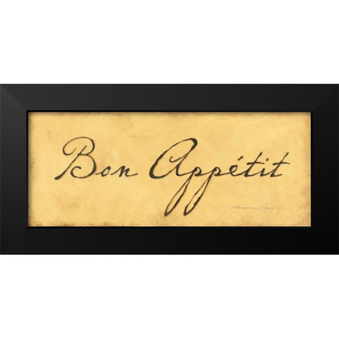 Bon Appetit Black Modern Wood Framed Art Print by Marrott, Stephanie