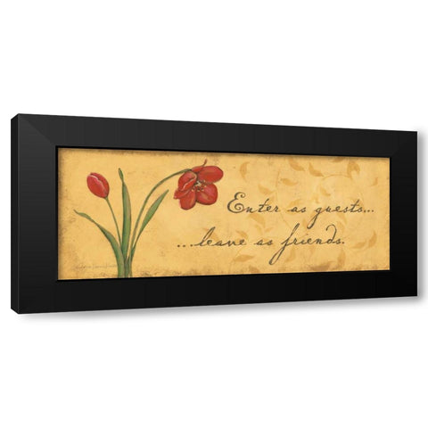 Enter as Guests Black Modern Wood Framed Art Print by Marrott, Stephanie