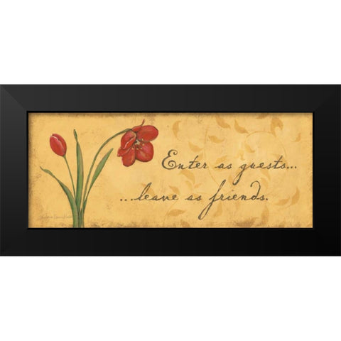 Enter as Guests Black Modern Wood Framed Art Print by Marrott, Stephanie