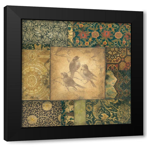 Avian Tapestry I Black Modern Wood Framed Art Print with Double Matting by Marrott, Stephanie