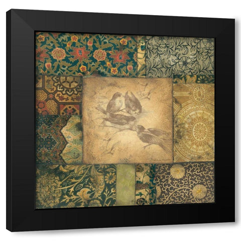Avian Tapestry II Black Modern Wood Framed Art Print by Marrott, Stephanie