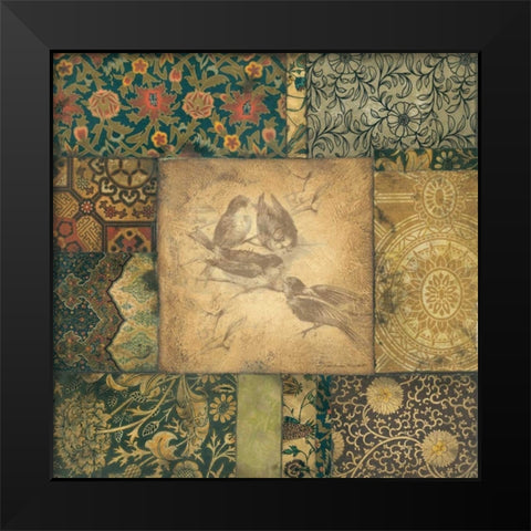 Avian Tapestry II Black Modern Wood Framed Art Print by Marrott, Stephanie