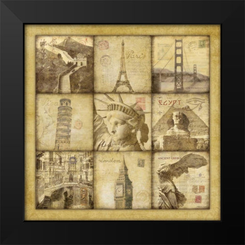 Travel Black Modern Wood Framed Art Print by Marrott, Stephanie