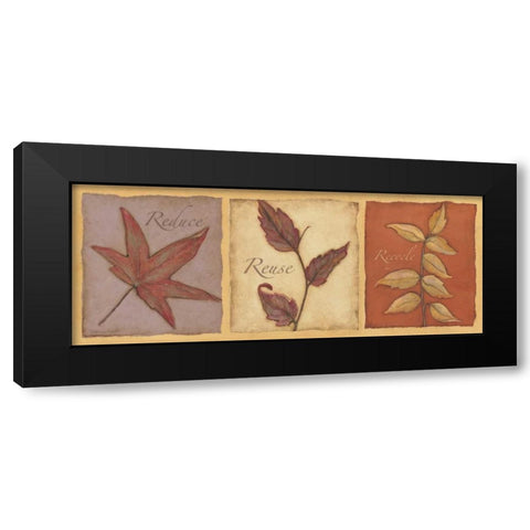Reduce Reuse Recycle Black Modern Wood Framed Art Print by Marrott, Stephanie