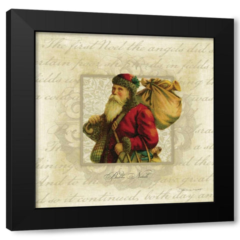 Babbo Natale Black Modern Wood Framed Art Print by Marrott, Stephanie