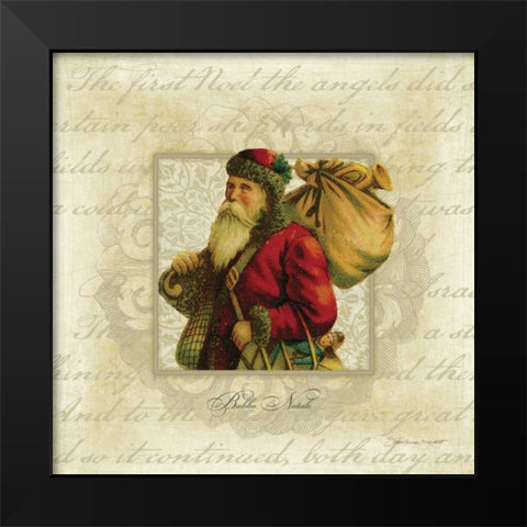 Babbo Natale Black Modern Wood Framed Art Print by Marrott, Stephanie