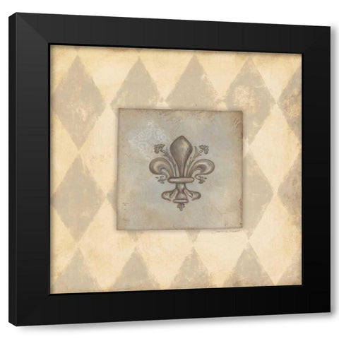 Fleur De Lis III Black Modern Wood Framed Art Print with Double Matting by Marrott, Stephanie