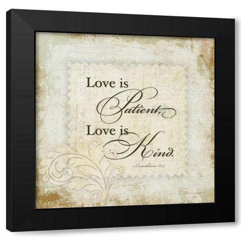 Love Is Black Modern Wood Framed Art Print with Double Matting by Marrott, Stephanie