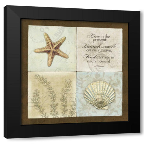 Live in the Present Black Modern Wood Framed Art Print by Marrott, Stephanie