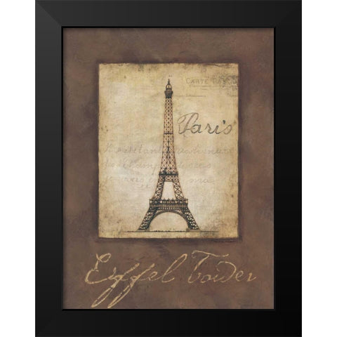 Eiffel Tower Black Modern Wood Framed Art Print by Marrott, Stephanie
