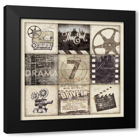 Vintage Movie Black Modern Wood Framed Art Print with Double Matting by Marrott, Stephanie